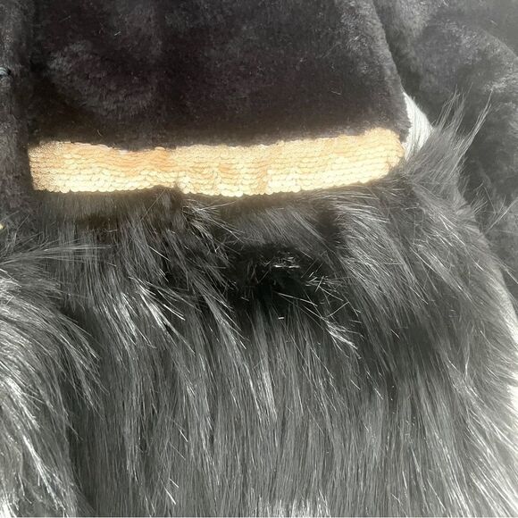 Imoga Collection Freya Long Faux Fur Coat in Black - Picture 5 of 11